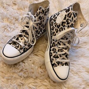 Converse Leopard Print High-Tops with White Accents